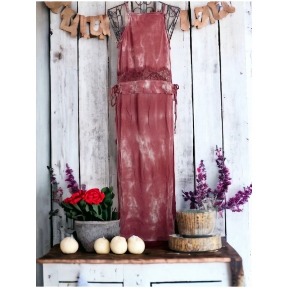 Mustard Seed Red Maxi Dress Size Medium - Picture 3 of 12